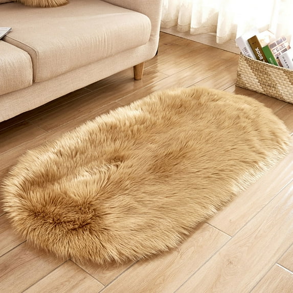 QTOCIO Area Rug, Super Soft Faux Sheepskin Area Rugs For Bedroom Floor Plush Carpet Faux Rug Bedside Rugs