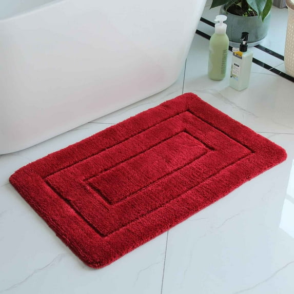 QTOCIO Bathroom Accessories, Bathroom Rugs, 24 Inch X 16 Inch, Soft And Absorbent Microfiber Bath Rugs, Non-Slip Hairy Bath Carpet, Machine Wash Dry Bath Mats
