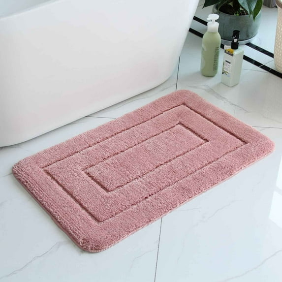 QTOCIO Bathroom Accessories, Bathroom Rugs, 24 Inch X 16 Inch, Soft And Absorbent Microfiber Bath Rugs, Non-Slip Hairy Bath Carpet, Machine Wash Dry Bath Mats