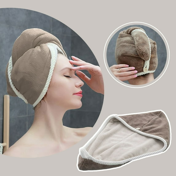 QTOCIO Bathroom Accessories, Hair Towel, Hair Turbans For Wet Hair, Drying Hair Wrap Towels For Curly Hair Women Hair Towel Wrap, Quick Dry Hair Towels For Women