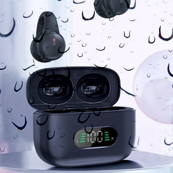 QTOCIO Bluetooth Headphones, 2024 New Bluetooth 5.2 Earphone In-ear Wireless Sports Mini Digital Display Headphone Charging Bin