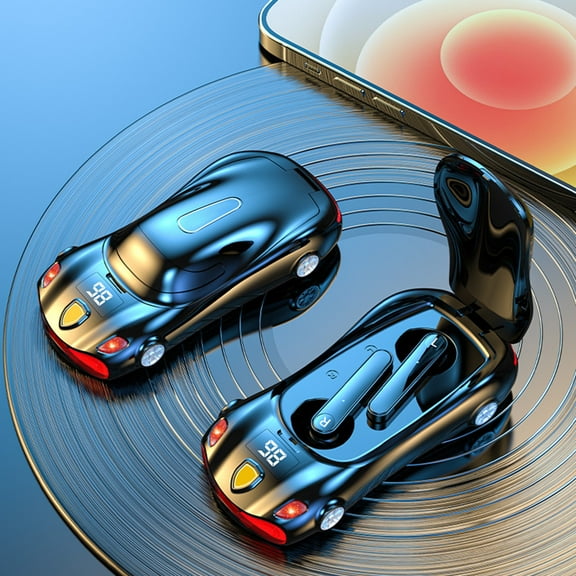 QTOCIO Bluetooth Headphones, Game Sports Car Modeling Wireless Bluetooth Headset Display Low Battery Delay Long Bluetooth Headset