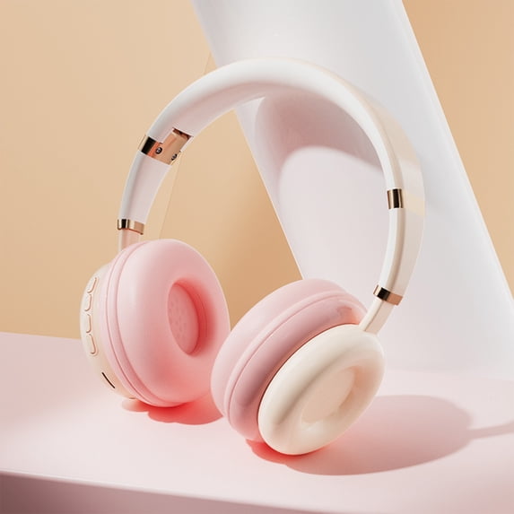 QTOCIO Bluetooth Headphones, Macaron Color 5.2 Wireless Bluetooth Headset Foldable Plug-in Card For Calls, Audio Cable For Children Adult Gifts