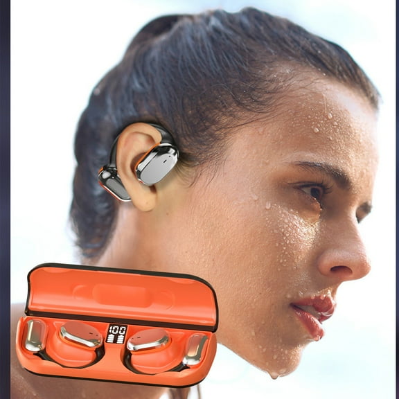 QTOCIO Bluetooth Headphones, Wireless Earbuds Bluetooth 5.3 In Ear-Weight Headphones Built-in Microphone IPX5 Immersive Premium Sound Headset With Charging Case Black