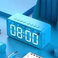 thumbnail image 1 of QTOCIO Bluetooth Speaker, LED Mirror Clock With Screen 5.0 Wireless Bluetooth Audio Dual Alarm Clock Three-level Brightness Call Card, Built-In Lithium Battery, 1 of 5