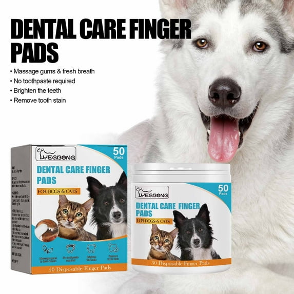 QTOCIO Cleaning Supplies, Finger Wipes To Bad Breath Dog Tartar Yellow Cleaning Oral Finger Set 50pcs