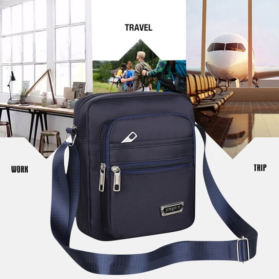 QTOCIO Crossbody Bags for Women, Six Layer Zipper Single Shoulder Messenger Bag Business Bag Wallet