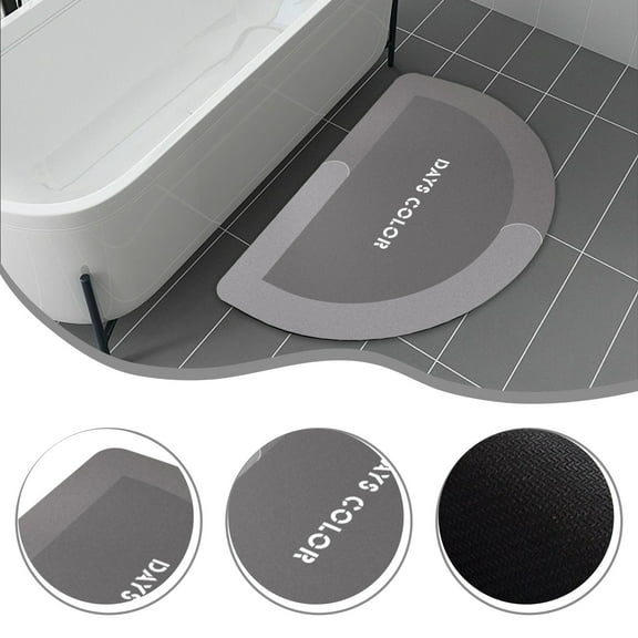 QTOCIO Diatomaceous Bath Rug, Super Absorbent Quick Dry, Rubber Backing Non Slip, Washable Bathroom Floor Mats, Shower Rug For Bathtub, Shower Room (16x24)