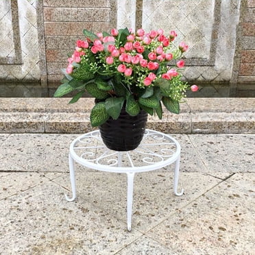 Rekopi 15'' Tall Plant Stand For Flower Pot, 10 Inch Round Metal Plant Stand Indoor, Decorative Black Flower Pot Stand Plant Table, 2Pcs