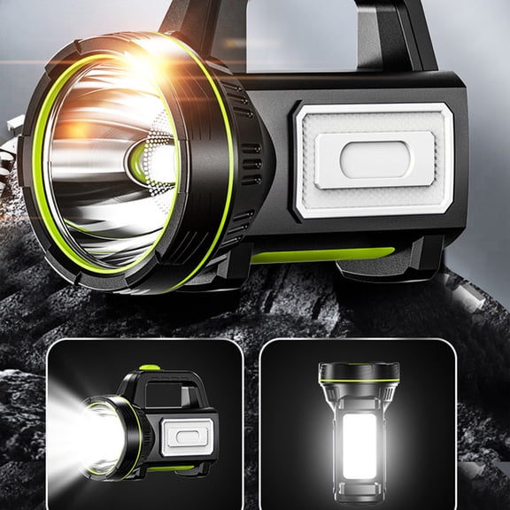 QTOCIO Garden Tools, Rechargeable LED Spotlights, Multi Function Camping Lantern Big Flashlight, Power Bank, Waterproof Searchlight