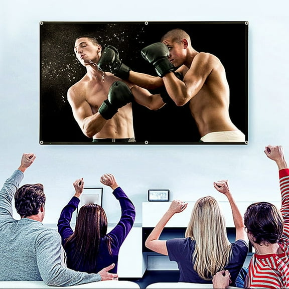 QTOCIO Home Appliances, Metal Curtain Projection Screen 60 Inch, Washable Projector Screen 16:9 Foldable Portable Projector Movies Screen For Home Outdoor Indoor
