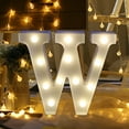 thumbnail image 1 of QTOCIO Home Decor, Alphabet LED Letter Lights Light Up White Plastic Letters Standing Hanging A-M &, 1 of 2
