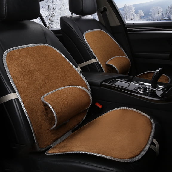 QTOCIO Home Decor, Car Seat Cushion Artificial Plush Thicken To Keep Warm Auto Universal Seat Cover Winter Seats Protection Pad