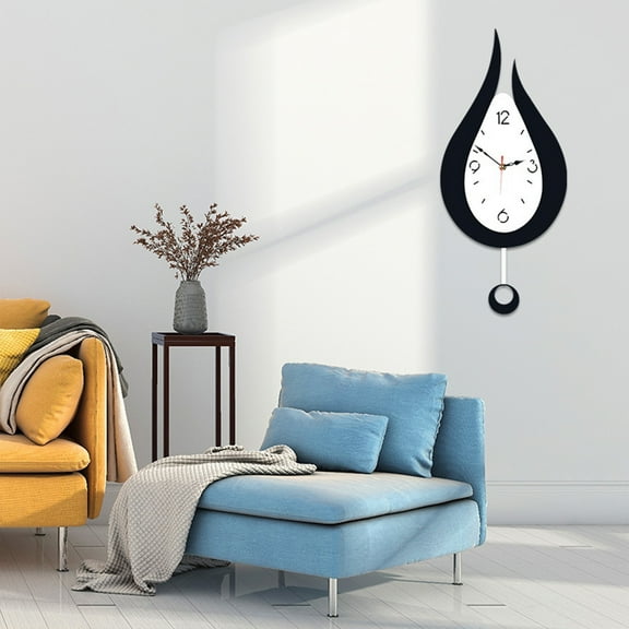 QTOCIO Home Decor, Large Modern Sway Wall Clock, Living Room Clocks Wall Acrylic Water Drop Silent Decoration Suitable For Home Bedroom Kitchen Office 20.4 × 9.4 Inch