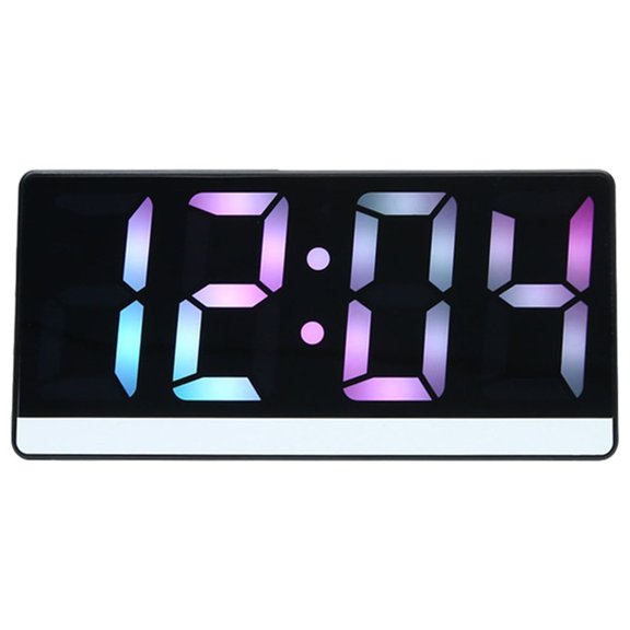 QTOCIO Home Decor, Luminous Mirror Electronic Clock Digital Alarm Table Silent Desktop Decoration Student Electronic Alarm Clock, Large Screen