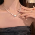 thumbnail image 1 of QTOCIO Home Decor, Magnetic Sparkling Diamond Cold Wind Metal Inlaid Diamond Round Ball 3 Layer Necklace Elegant And Elegant Temperament Light Luxury Collar Chain, 1 of 5