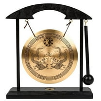 QTOCIO Home Decor, Zen Art Brass Feng Shui Desktop Gong For Home Office Table Decor Collectible Figurines