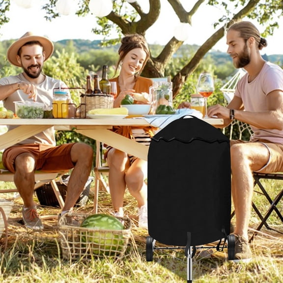 QTOCIO Kitchen Gadgets, Charcoal Grill Cover For 22 Inch Grill- Kettle BBQ Gas Grill Cover With Hook&Loop And Drawstring, Light Material For All Season