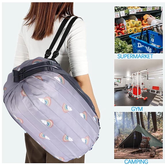 QTOCIO Organization And Storage, Portable Foldable Shopping Bag Large Capacity Tote Bag For Storage Reusable Grocery Bags Travel Bag