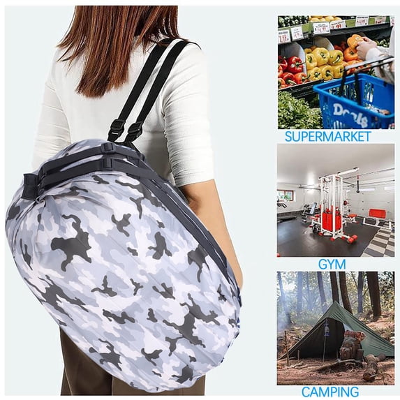 QTOCIO Organization And Storage, Portable Foldable Shopping Bag Large Capacity Tote Bag For Storage Reusable Grocery Bags Travel Bag