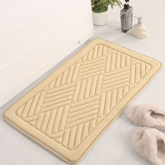 QTOCIO Summer Savings Clearance! Bathroom Rugs, Rugs Absorbent Non-Slip Foam Machine Washable Soft Velvet Bath Mats Easier To Dry For Bathroom Floor
