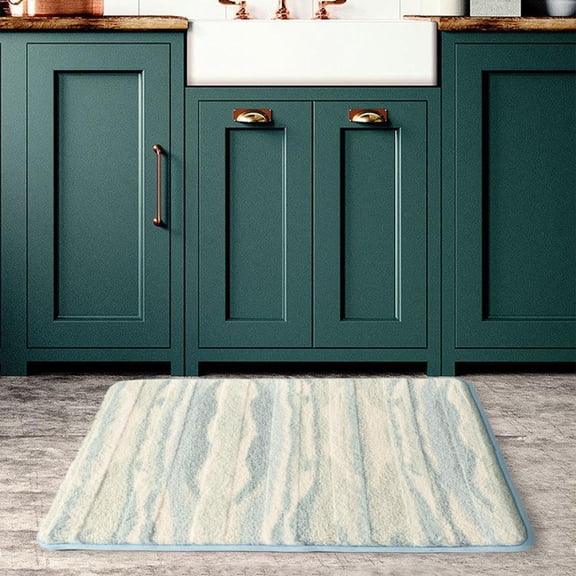 QTOCIO Bathroom Rugs, Rugs Absorbent Non-Slip Foam Machine Washable Soft Velvet Bath Mats Easier To Dry For Bathroom Floor
