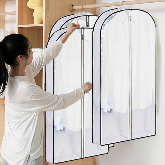 QTOCIO Closet Organizers and Storage, Garment Bag Suit Bag For Closet Storage And Travel Foldable Garment Bag With Two Transparent Window