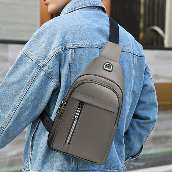 QTOCIO Sling Bags, Sling Multi-Layer Backpack Crossbody Bag Travel Hiking Backpack Chest Bag With Front Pocket USB Charging Port Lightweight Casual Shoulder Bag