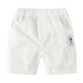 thumbnail image 1 of QTOCIO Toddler Boys Clothes, Summer Boys Shorts, Boys' Five Quarter Pants Versatile Elastic Pants Hot Pants for Outerwear Short Work Pants, White, 6 Years, 1 of 3