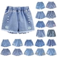 thumbnail image 1 of QTOCIO Toddler Girls Clothes, Girls Jean Shorts, Girls Denim Shorts Wearing Trendy Shorts Thin and Versatile Shorts,Blue,2 Years, 1 of 5