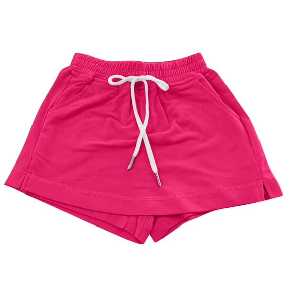 QTOCIO Toddler Girls Clothes, Summer Girls Shorts, Child's Summer Printed Boys and Girls Baby Botton Short Pants Denim Cute Shorts Overalls, Hot Pink, 4 Years
