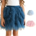 thumbnail image 1 of QTSHPN Ballet Skirt Tiered Ruffle Dress Girls Cute Short Party Tutu Casual Versatile Outfit Fashion Girls Skirt Blue 4-5 Years, 1 of 5