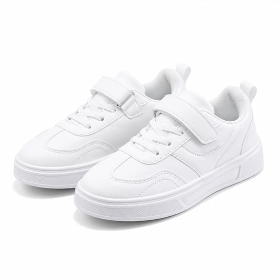 QTSHPN Boys Athletic Sneakers Lightweight White Kids Sneakers for Boys Everyday Play Sole Arch Youth Footwear Kids Shoes