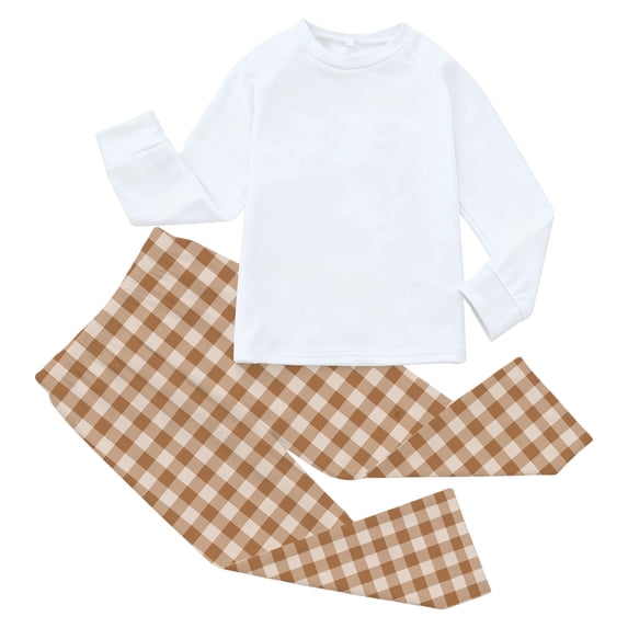 QTSHPN Boys Outfit Sets Festive Plaid Christmas Two Piece Holiday Family Photo Matching Outfits Cozy Pajamas Party Wear Pajamas for Boys