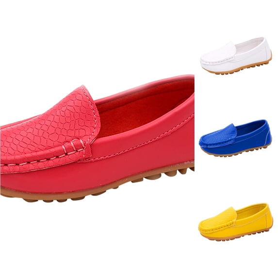QTSHPN Boys Shoes Toddler Little Kid Girls Soft on Loafers Dress Flat Shoes Boat Shoes Kids Sneakers
