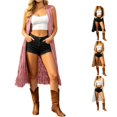 thumbnail image 1 of QTSHPN Fall Jackets For Women Fringe Vest Sleeveless Western Style Casual Outerwear Womens Jacket Pink XXL, 1 of 5