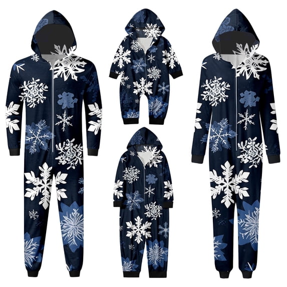QTSHPN Family Christmas Pajamas Matching Sets Christmas Print Hooded Loungewear Sleepwear Set Pajamas