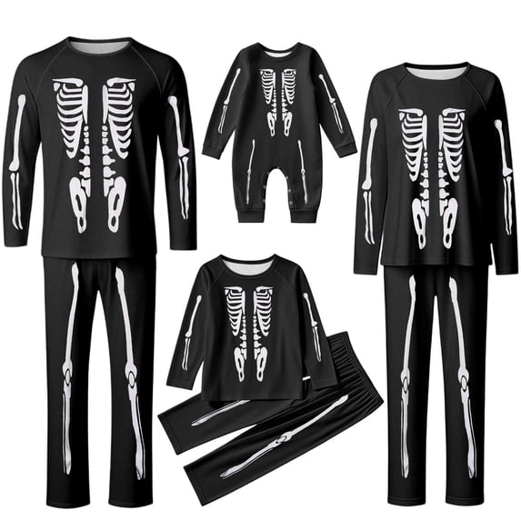 QTSHPN Family Halloween Pajamas Matching Sets Long Sleeve Top and Pants Cozy Home Loungewear Comfortable Pajamas