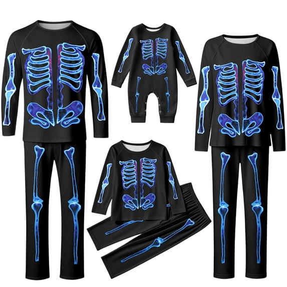 QTSHPN Family Halloween Pajamas Matching Sets Long Sleeve Top and Pants Cozy Sleepwear Holiday Family Outfits Pajamas