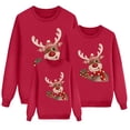 thumbnail image 1 of QTSHPN Family Matching Outfits Christmas Long Sleeve Cute Deer Print Hoodless Pullover Sweatshirt Blouse Soft Cozy Sweatshirt, 1 of 3