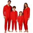thumbnail image 1 of QTSHPN Family Matching Outfits Hooded Zip up Mom Kids Cozy Loungewear Holiday Christmas Pajamas for Women Set, 1 of 6