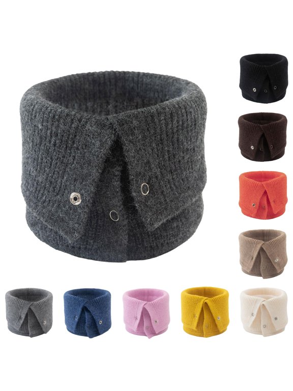 Fashion Neck Warm Wool Bib Winter Double Thick Knit Ring Warm and Windproof Neck Scarf Women