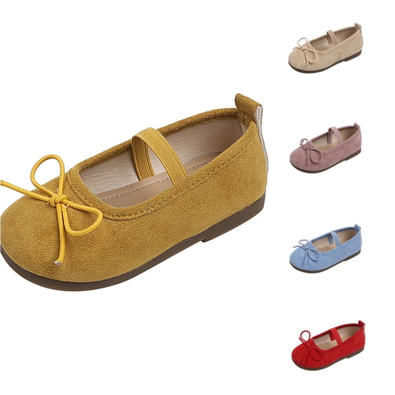 QTSHPN Girl Sneakers Ballet with Bow Fashion Summer Children Sandals Casual Flat Bottom Lightweight Style Kid Shoes