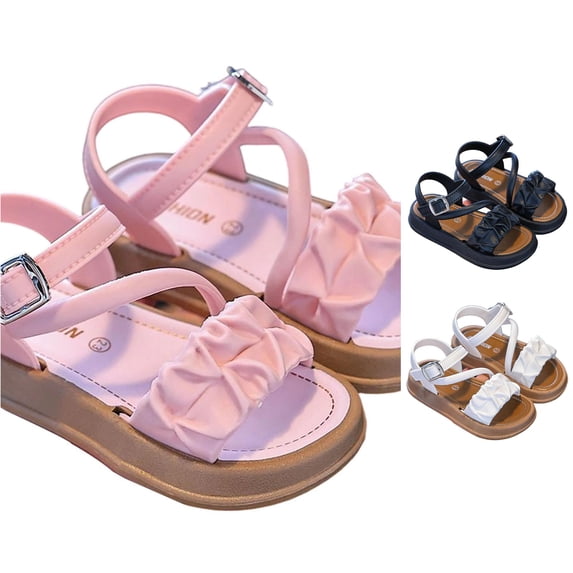 QTSHPN Girls' Sandals Girls' Style Fashionable Flip Flops with Rubber Soles and Fasteners Kids Water Sandals