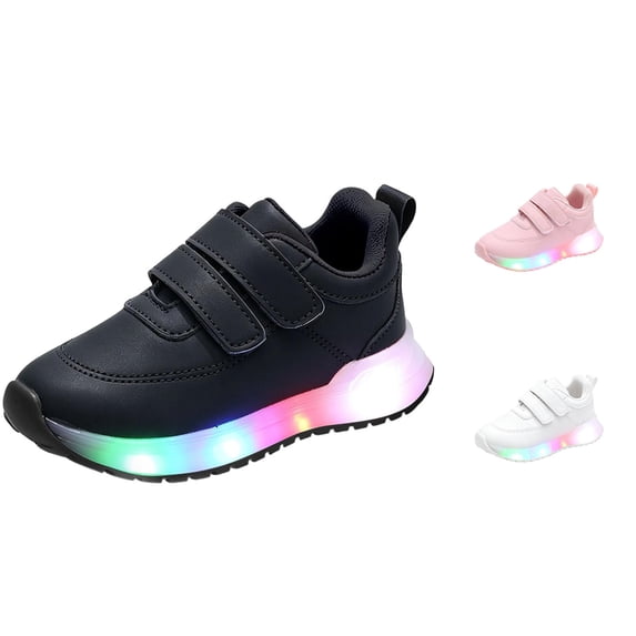 QTSHPN Girls Sneakers Kids Light up Padded Casual Sport Shoes Comfortable Everyday Play Footwear Big Kids Sneaker