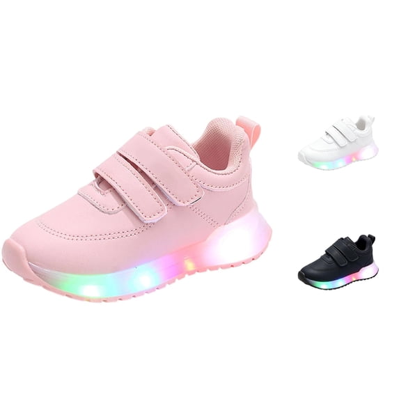 QTSHPN Girls Sneakers Kids Light up Padded Casual Sport Shoes Comfortable Everyday Play Footwear Big Kids Sneaker