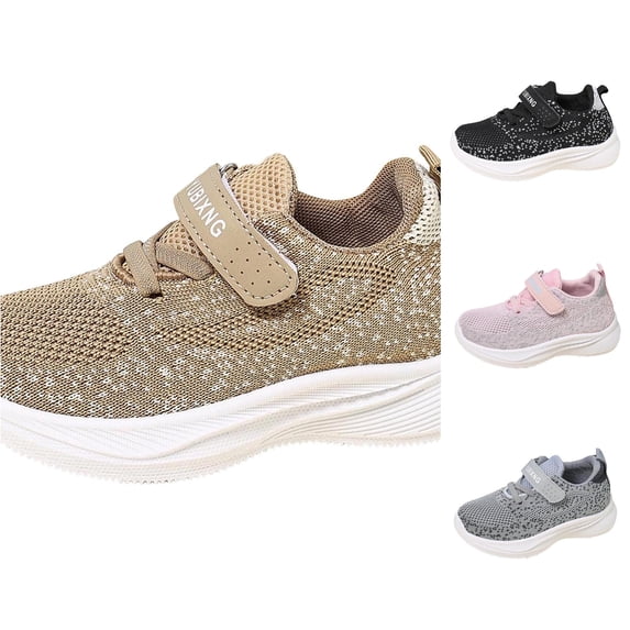 QTSHPN Girls' Sneakers Sky Soft Starry Mesh Breathable Upper Closure Lightweight Running Shoes Kids Athletic Sneaker