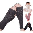 thumbnail image 1 of QTSHPN Gloves Women Mitten Knitted Arm Soft Fingerless Warm Girl Winter Keep Cozy Ladies Fashion Dark Gray One Size, 1 of 2