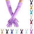 thumbnail image 1 of QTSHPN Gloves for Women Solid Color Satin Wedding Party Carnival Evening Formal Elegant Long Opera Fashion One Size, 1 of 4