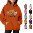thumbnail image 1 of QTSHPN Hoodies Women Halloween Pumpkin Print Long Sleeve Casual Pocket Pullover Hoodie Womens Sweatshirt Orange M, 1 of 4